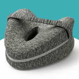 Orthopedic Knee Pillow with Adjustable Strap, Ergonomic Side Sleeping Leg Pillow for Hip and Knee Support, Dark Grey