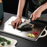 Stainless Steel Cutting Board Extra Thick 1.2cm, Double, sided, Scratch, resistant, Anti, slip edge, Dishwasher safe, Cutting boards In Australia - Darrahopens