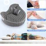 Orthopedic Knee Pillow with Strap, Washable Cover, Side Sleeping Pillow for Bed, Ergonomic Leg Pillow, Osteoarthritis, Posture Correction, Grey