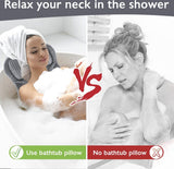 Bath Pillow incl. Black Eye Mask, Orthopedic Headrest for the Bath, Neck Pillow with Suction Cups, No More Hard Bath Rim, and Back