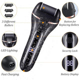 Electric foot file, With 3 roller heads, Professional foot scab remover, Rechargeable pedicure set for removing calluses on feet In Australia - Darrahopens