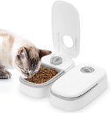 2 Pieces Automatic Wet Food Dispensers with 48 Hour Timer, 700 ml Cat Food Feeders for Wet and Dry Food, Grey, 28.5 x 24.5 x 7.5 cm In Australia - Darrahopens