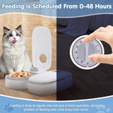 2 Pieces Automatic Wet Food Dispensers with 48 Hour Timer, 700 ml Cat Food Feeders for Wet and Dry Food, Grey, 28.5 x 24.5 x 7.5 cm In Australia - Darrahopens