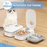 2 Pieces Automatic Wet Food Dispensers with 48 Hour Timer, 700 ml Cat Food Feeders for Wet and Dry Food, Grey, 28.5 x 24.5 x 7.5 cm In Australia - Darrahopens