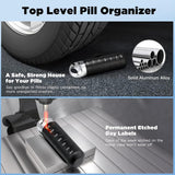 Metal Travel Pill Box, Portable Waterproof Weekly Pill Box, Large Aluminum Alloy Pill Holder, for Vitamins, Fish Oil, Supplements, Black In Australia - Darrahopens