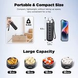 Metal Travel Pill Box, Portable Waterproof Weekly Pill Box, Large Aluminum Alloy Pill Holder, for Vitamins, Fish Oil, Supplements, Black