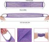 2 Pieces African net sponges with pull hook, Exfoliating shower sponge back wash, 15x75CM, Purple, Pink, for Home, Vehicle and Outdoor Cleaning In Australia - Darrahopens