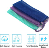 2 Pack African net sponges, African sponge, fast foaming, rough cleaning, lightweight and easy to use, Purple, green, 75 x 14 x 0.5 cm