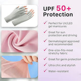 2 Pairs of UV, fingerless summer gloves for women, driving gloves with sunscreen, touchscreen mittens and half fingers, pink In Australia - Darrahopens