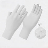 2 Pairs of women's UV, protective gloves, women's fingerless summer gloves, driving gloves with sunscreen, touchscreen mittens, White In Australia - Darrahopens