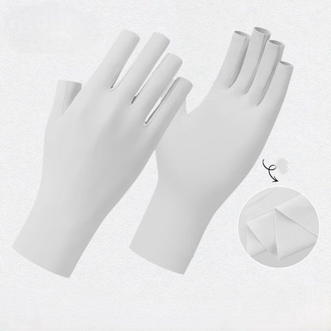 2 Pairs of women's UV, protective gloves, women's fingerless summer gloves, driving gloves with sunscreen, touchscreen mittens, White In Australia - Darrahopens