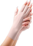 2 Pairs of women's UV, protective gloves, women's fingerless summer gloves, driving gloves with sunscreen, touchscreen mittens, White