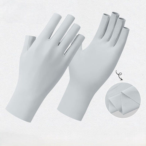 2 Pairs of women's UV, protective gloves, women's fingerless summer gloves, driving gloves with sun protection, touchscreen mittens, Light Grey In Australia - Darrahopens