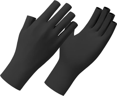 2 Pairs of women's UV, protective gloves, women's fingerless summer gloves, driving gloves with sun protection, touchscreen mittens, black