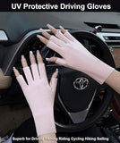 2 Pairs of women's UV, protective gloves, women's fingerless summer gloves, driving gloves with sun protection, touchscreen mittens, black