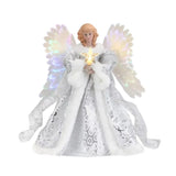 LED Light Up Angel Tree Topper, Lighted Angel Figurine Decoration for Christmas Tree, Mantel, Window and Holiday Display