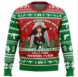 Men's Hans Gruber Nakatomi Plaza Ugly Christmas Sweatshirt, Long Sleeve Graphic Pullover for Holiday Parties and Winter Wear, Size L In Australia - Darrahopens