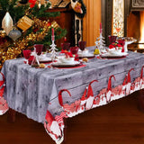 Gray Rectangular Christmas Tablecloth, 180 x 150 cm, Washable Dinner Table Cover for Holiday Meals, Parties and Seasonal Home Decor In Australia - Darrahopens