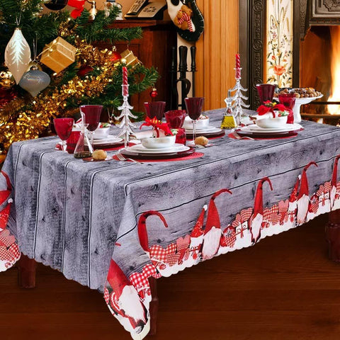 Gray Rectangular Christmas Tablecloth, 180 x 150 cm, Washable Dinner Table Cover for Holiday Meals, Parties and Seasonal Home Decor In Australia - Darrahopens