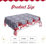 Gray Rectangular Christmas Tablecloth, 180 x 150 cm, Washable Dinner Table Cover for Holiday Meals, Parties and Seasonal Home Decor