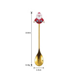 4 Pack Gold Christmas Coffee Spoons, 304 Stainless Steel Dessert and Tea Spoon Set for Holiday Table Settings