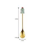 4 Pack Gold Christmas Coffee Spoons, 304 Stainless Steel Dessert and Tea Spoon Set for Holiday Table Settings