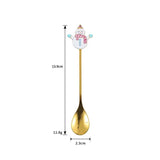 4 Pack Gold Christmas Coffee Spoons, 304 Stainless Steel Dessert and Tea Spoon Set for Holiday Table Settings