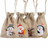 12 Pack Jute Drawstring Gift Bags, Small Burlap Candy and Treat Sacks for Christmas Gifts, Cookies, Party Favors and Holiday Packaging