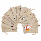 12 Pack Jute Drawstring Gift Bags, Small Burlap Candy and Treat Sacks for Christmas Gifts, Cookies, Party Favors and Holiday Packaging