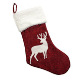 Christmas Stocking with Reindeer Motif, Red Hanging Gift Sock for Mantel, Fireplace, Tree Decoration and Holiday Treat Storage In Australia - Darrahopens