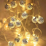 Moroccan Style LED String Lights, 3 m 20 LED Warm White Indoor Decorative Lights for Christmas, Bedroom, Window and Party Decor