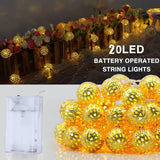 Moroccan Style LED String Lights, 3 m 20 LED Warm White Indoor Decorative Lights for Christmas, Bedroom, Window and Party Decor