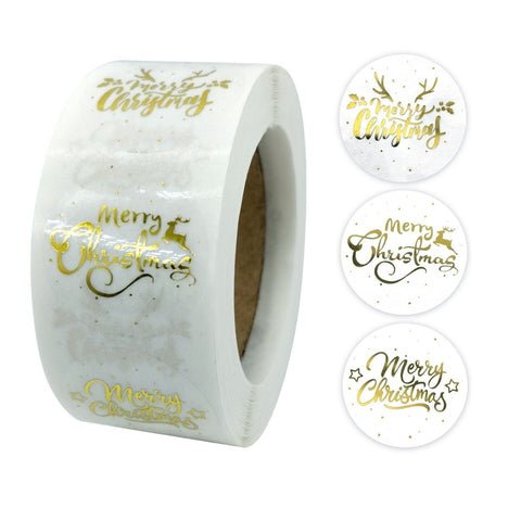 500 Pack Merry Christmas Stickers, Gold Self Adhesive Round Labels on 1 Roll for Gift Wrapping, Envelopes, Cards and Holiday Crafts In Australia - Darrahopens