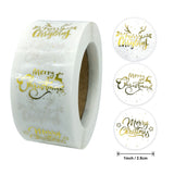500 Pack Merry Christmas Stickers, Gold Self Adhesive Round Labels on 1 Roll for Gift Wrapping, Envelopes, Cards and Holiday Crafts In Australia - Darrahopens