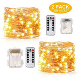 2 Pack, 10 m 200 LED USB-powered String Lights, IP67 Waterproof Indoor Outdoor Lights for Christmas, Wedding, Patio and Lawn