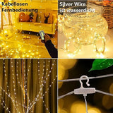 3 x 3 m 300 LED USB Curtain String Lights, Window Christmas Decoration Lights for Bedroom, Party, Wedding and Indoor Holiday Decor In Australia - Darrahopens