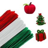 300 Pack 30 cm Chenille Pipe Cleaners, Green Red and White Craft Wires for DIY Projects, Gift Making and Christmas Decorations In Australia - Darrahopens