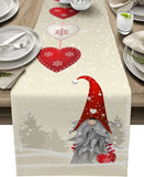 Christmas Snowflake Gnome Linen Table Runner, 200 x 33 cm, 79 x 13 in, Decorative Dresser Scarf for Dining Table and Holiday Decor In Australia - Darrahopens