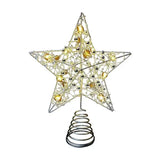 Silver Metal Christmas Tree Star Tabletop Decoration with Warm White LED Lights and Spiral Base for Home Holiday Decor Display In Australia - Darrahopens