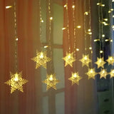 LED Snowflake Curtain String Lights, 3.5 m 96 LED Warm White Window Lights for Christmas, Bedroom, Party and Indoor Holiday Decor In Australia - Darrahopens