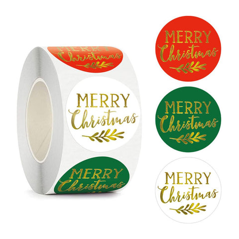 500 Pack Merry Christmas Stickers, Removable Gold Foil Round Labels for Envelopes, Gift Seals, Cards and Holiday Decorations In Australia - Darrahopens
