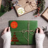 500 Pack Merry Christmas Stickers, Removable Gold Foil Round Labels for Envelopes, Gift Seals, Cards and Holiday Decorations