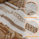 Jute Table Runner with Tassels, White and Brown 30 x 180 cm Hemp Rope Table Scarf for Garden Party, Boho and Christmas Decor In Australia - Darrahopens