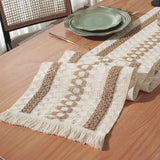 Jute Table Runner with Tassels, White and Brown 30 x 180 cm Hemp Rope Table Scarf for Garden Party, Boho and Christmas Decor In Australia - Darrahopens