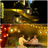2 Pack Outdoor Solar Lights, Waterproof LED Hanging Lanterns with Warm White Light for Garden, Patio, Halloween and Christmas Decor In Australia - Darrahopens