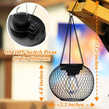 2 Pack Outdoor Solar Lights, Waterproof LED Hanging Lanterns with Warm White Light for Garden, Patio, Halloween and Christmas Decor