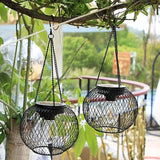 2 Pack Outdoor Solar Lights, Waterproof LED Hanging Lanterns with Warm White Light for Garden, Patio, Halloween and Christmas Decor