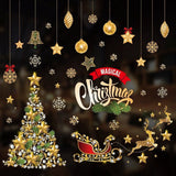 3 Pack Gold Christmas Window Stickers, Holiday Ornament and Snowflake Decals for Glass Doors, Windows, Home Decor and Party Displays In Australia - Darrahopens