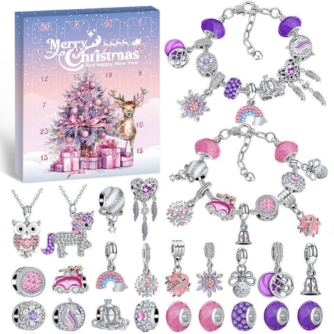 Luxury Jewelry Advent Calendar 2026, 24 Compartments with 2 Bracelets and 22 Charms, DIY Charm Bracelet, Christmas Decoration, 24 Days Countdown In Australia - Darrahopens
