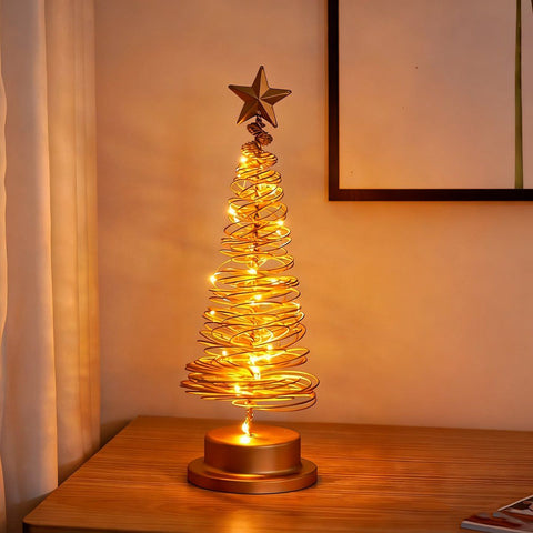 Table lamp in the shape of a Christmas tree, Decorative lighting for the bedroom, Christmas tree with lighting, Battery operated In Australia - Darrahopens